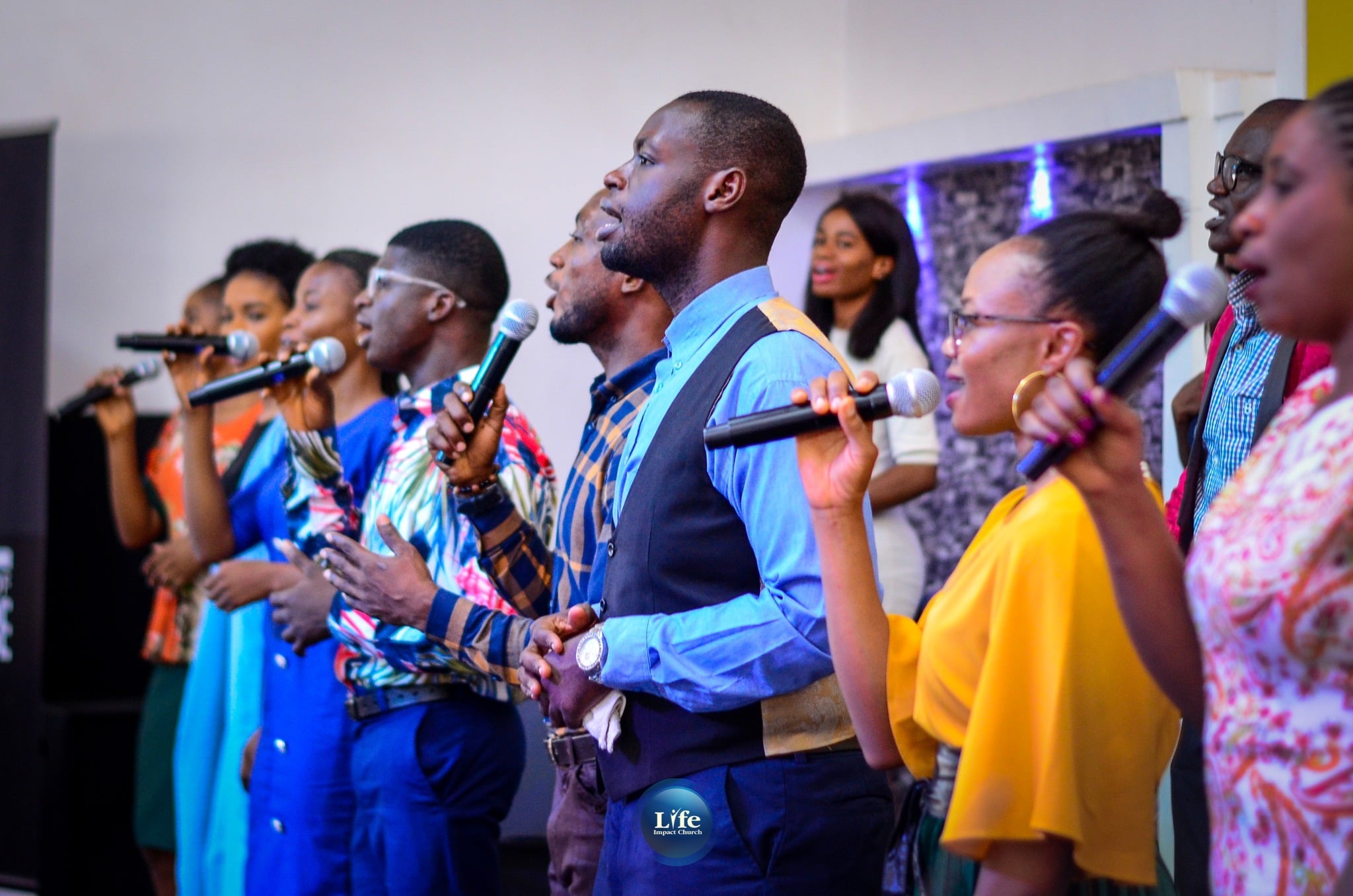 The church gathered in worship